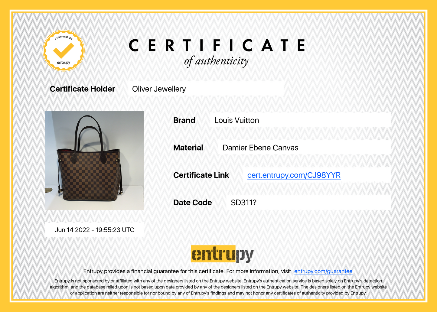 Louis Vuitton Damier Ebene Neverfull MM
