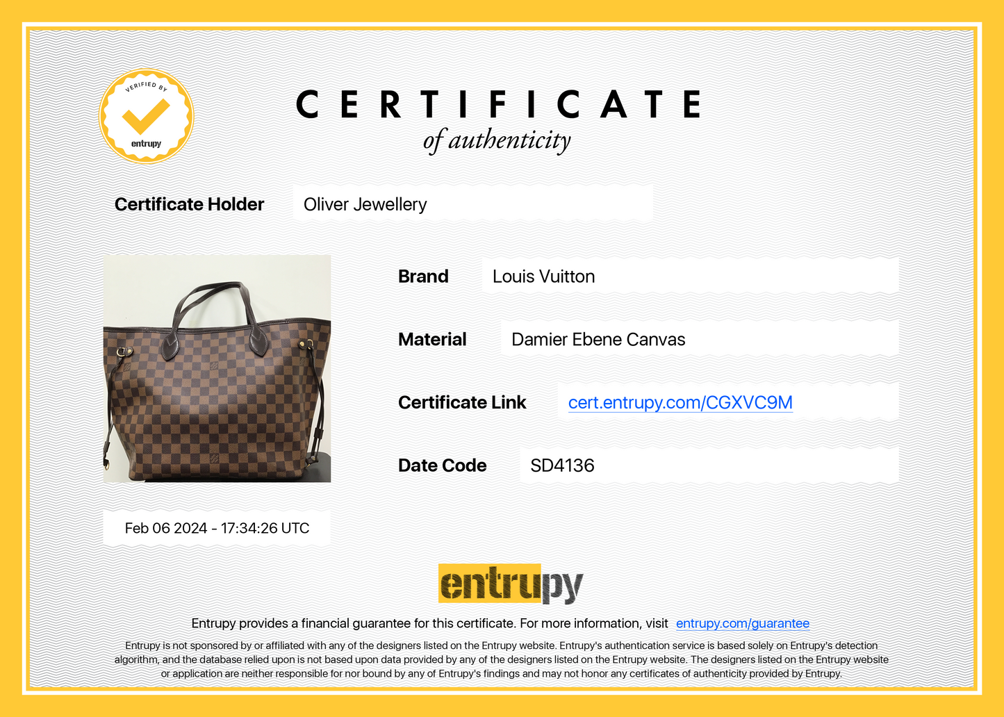 Louis Vuitton Damier Ebene Neverfull MM