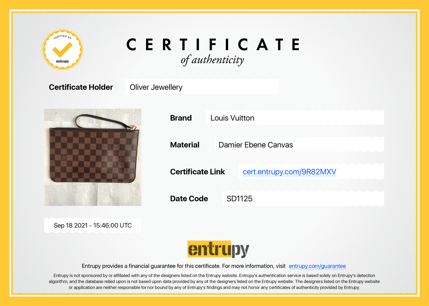 Louis Vuitton Damier Ebene Neverfull Pochette