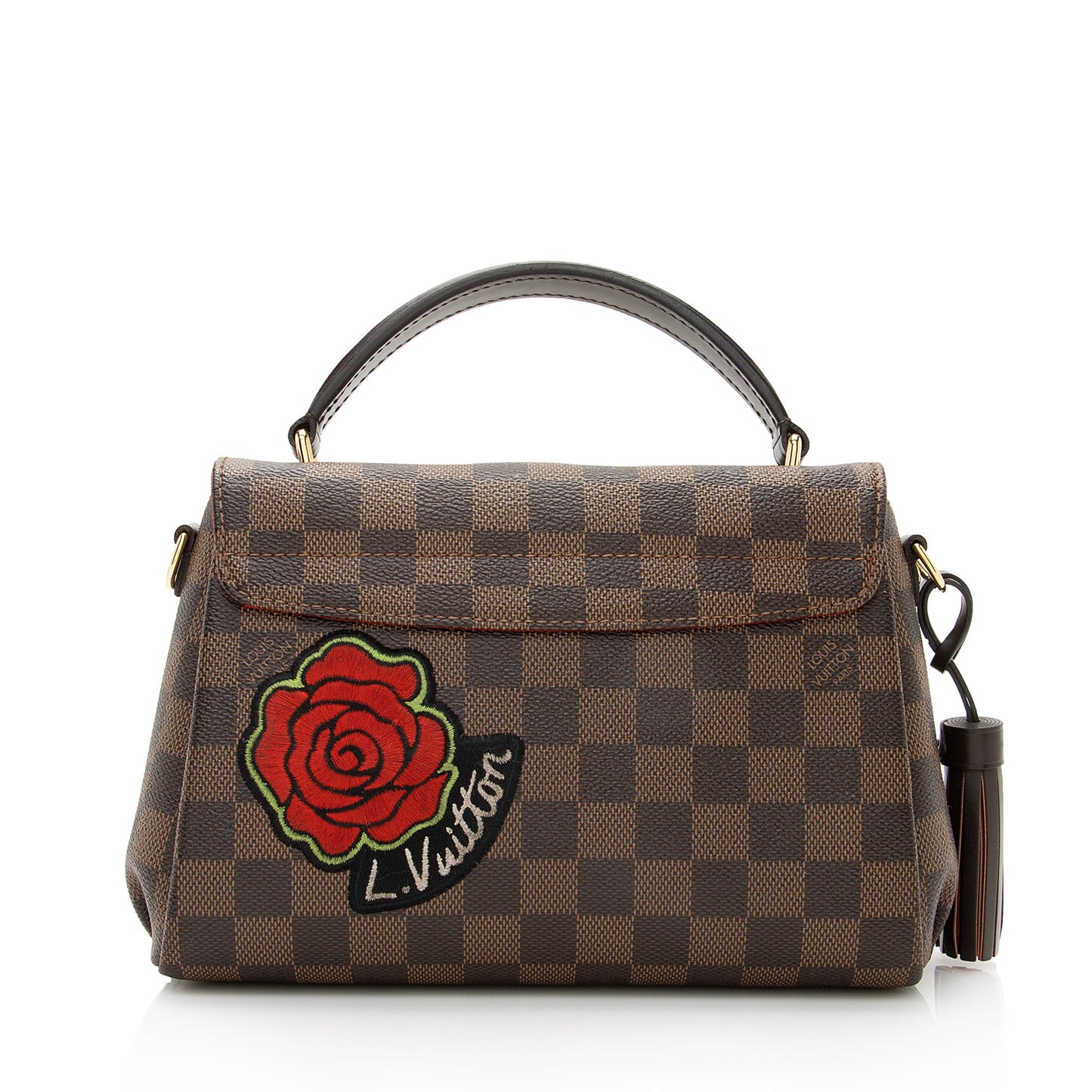 Louis Vuitton Limited Edition Damier Ebene Patches Croisette Shoulder Bag (SHF-22655)
