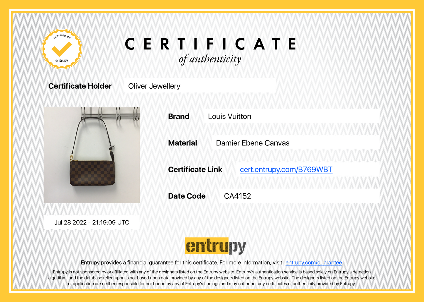 Louis Vuitton Damier Ebene Pochette Accessories