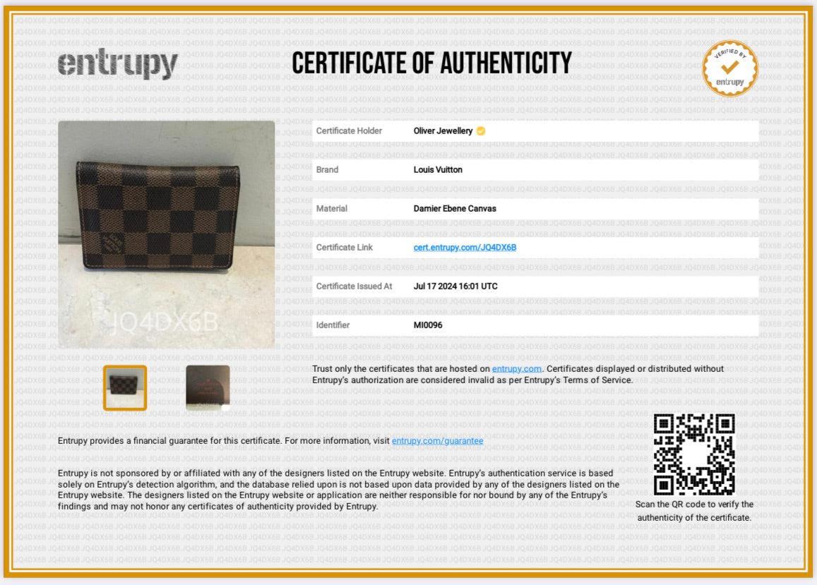 Louis Vuitton Damier Ebene Pocket Organizer