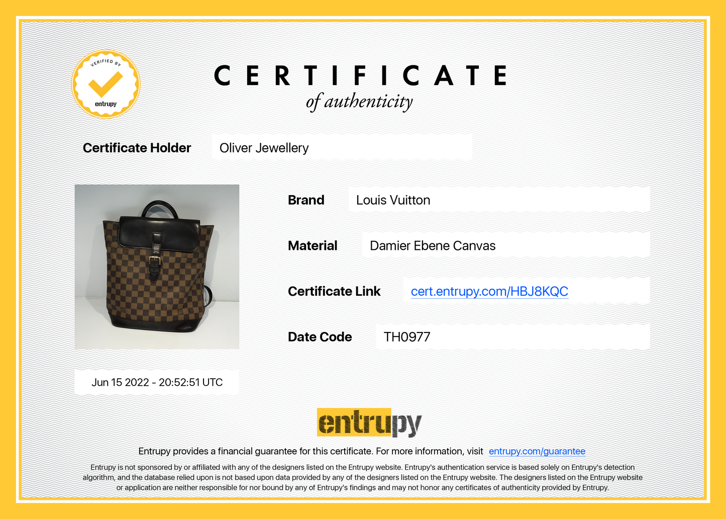 Louis Vuitton Damier Ebene Soho Backpack