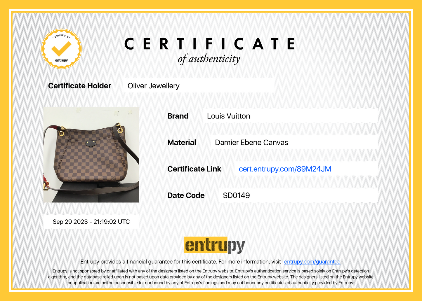 Louis Vuitton Damier Ebene South Bank Besace Bag