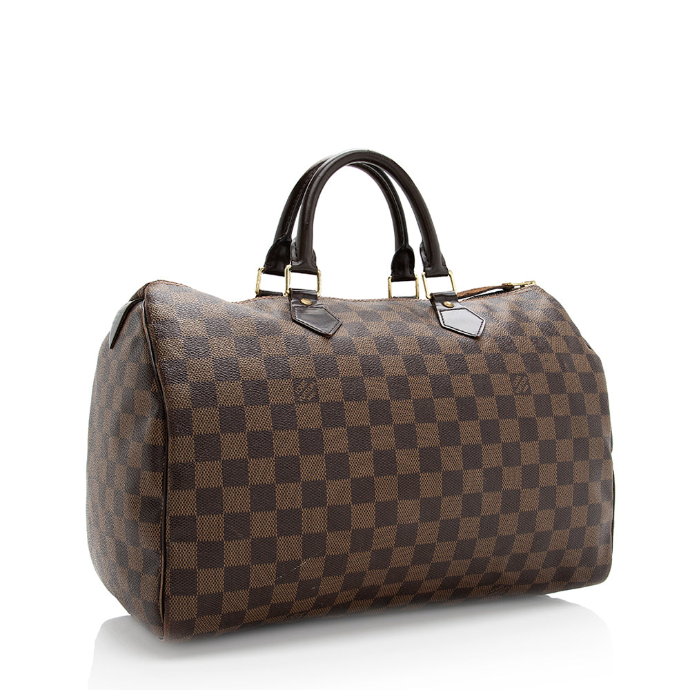 Louis Vuitton Damier Ebene Speedy 35 Satchel - FINAL SALE (SHF-19627)