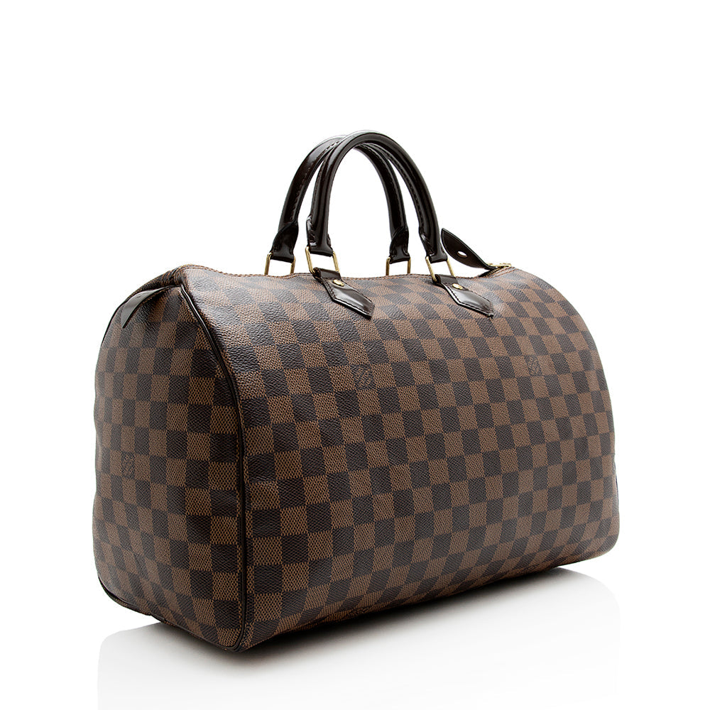 Louis Vuitton Damier Ebene Speedy 35 Satchel (SHF-21567)