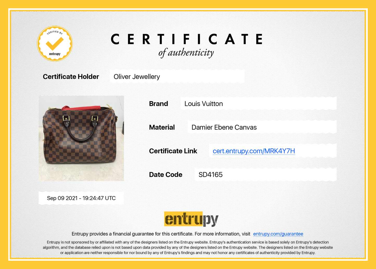 Louis Vuitton Damier Ebene Speedy Bandouliere 30