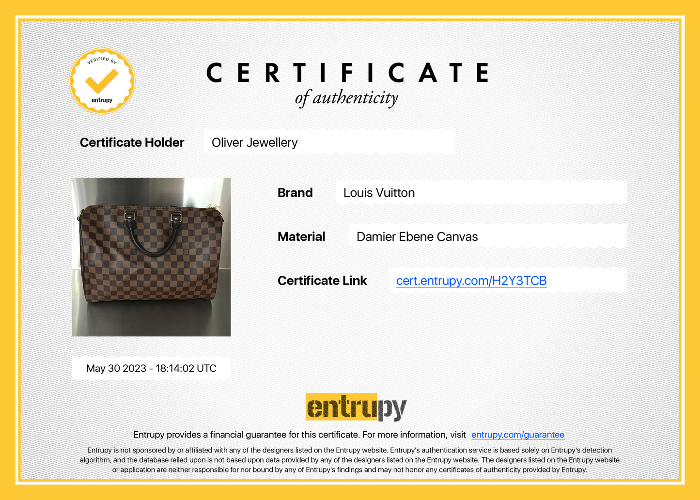 Louis Vuitton Damier Ebene Speedy Bandouliere 35