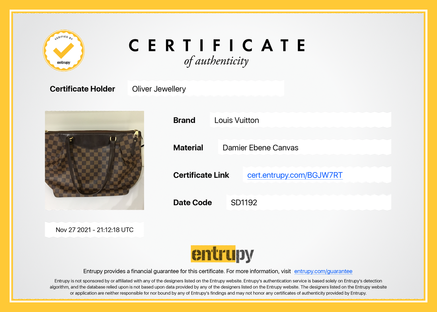 Louis Vuitton Damier Ebene Westminster PM