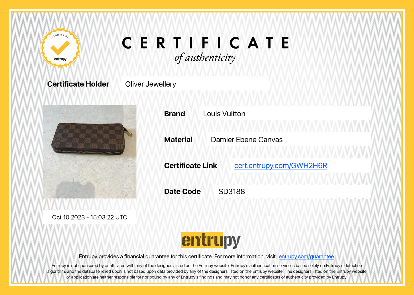 Louis Vuitton Damier Ebene Zippy Wallet