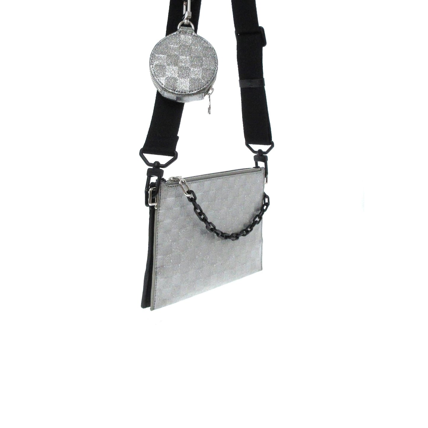 Louis Vuitton Damier Glitter Taurillon In The Loop Trio Pouch (SHG-x6woM7)