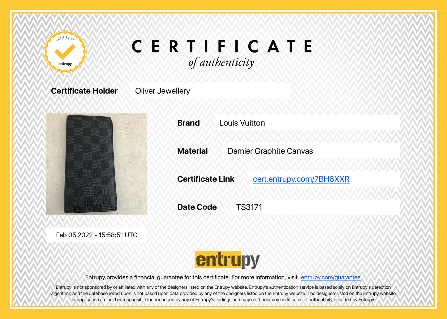Louis Vuitton Damier Graphite Brazza Wallet