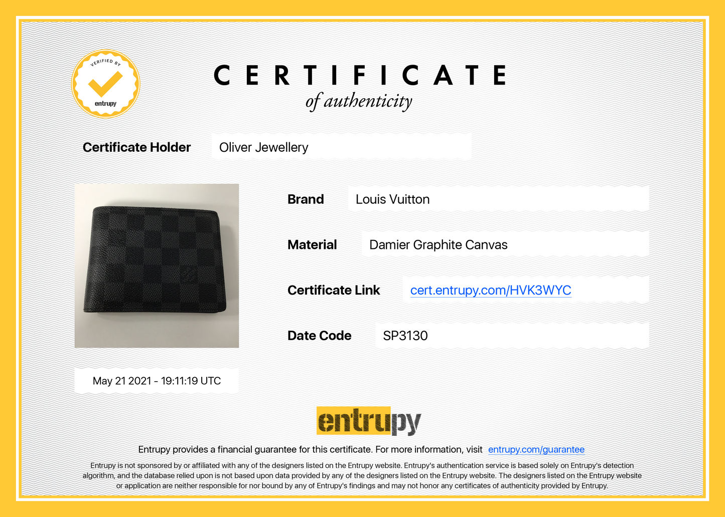 Louis Vuitton Damier Graphite Florin Wallet