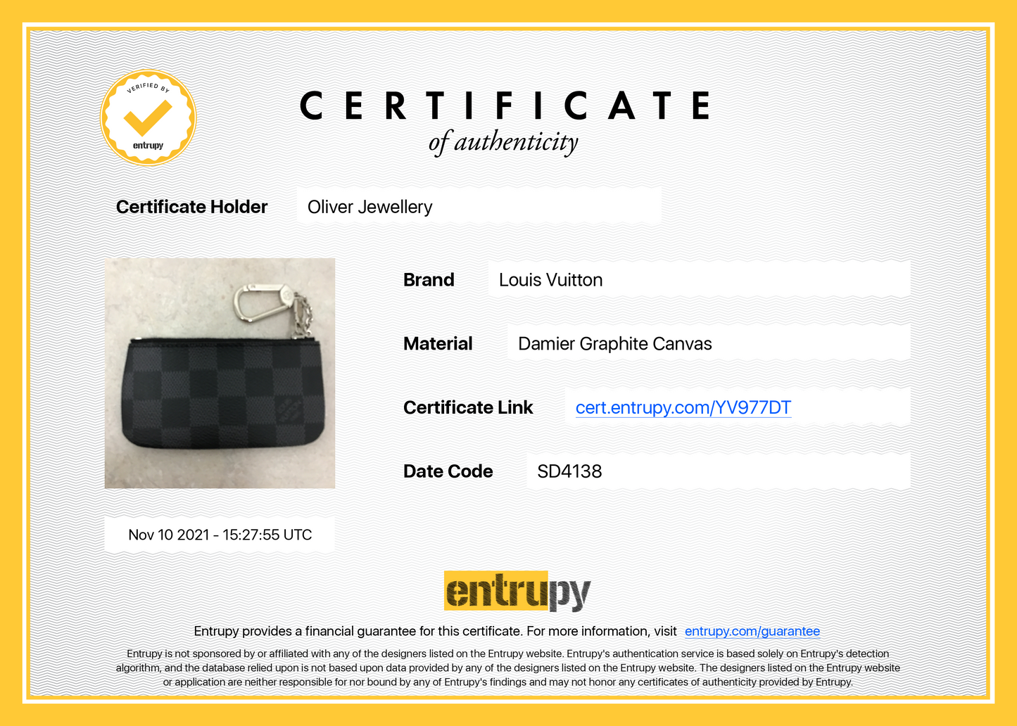 Louis Vuitton Damier Graphite Key Pouch