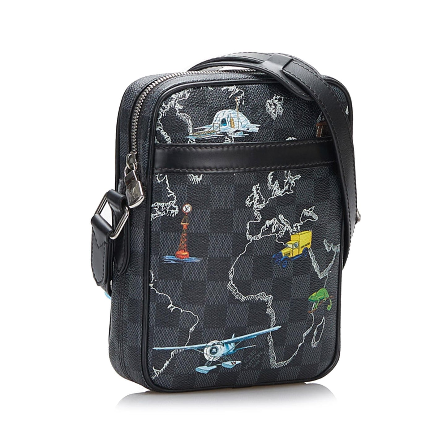 Louis Vuitton Damier Graphite Renaissance Map Danube Slim PM (SHG-GuKhcA)