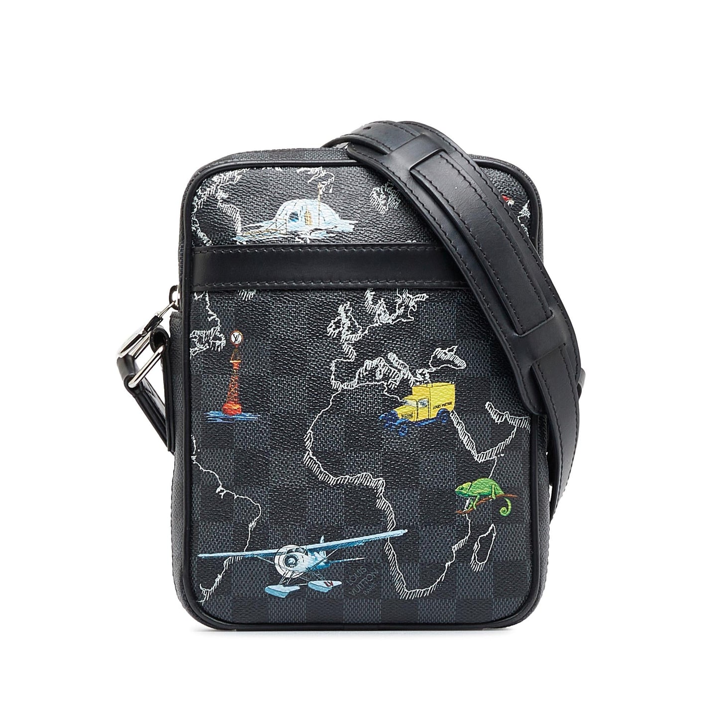 Louis Vuitton Damier Graphite Renaissance Map Danube Slim PM