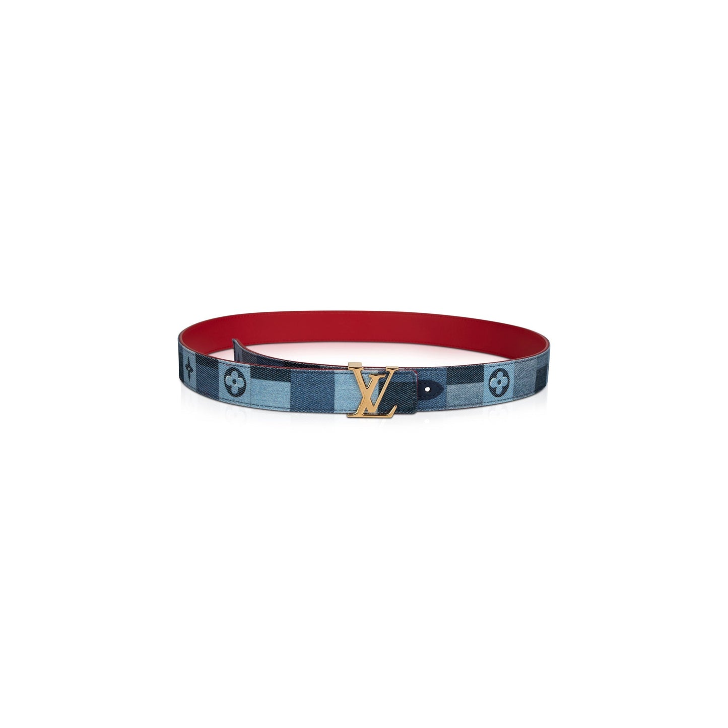 Louis Vuitton Denim Damier LV Initiales 30MM Reversible Belt