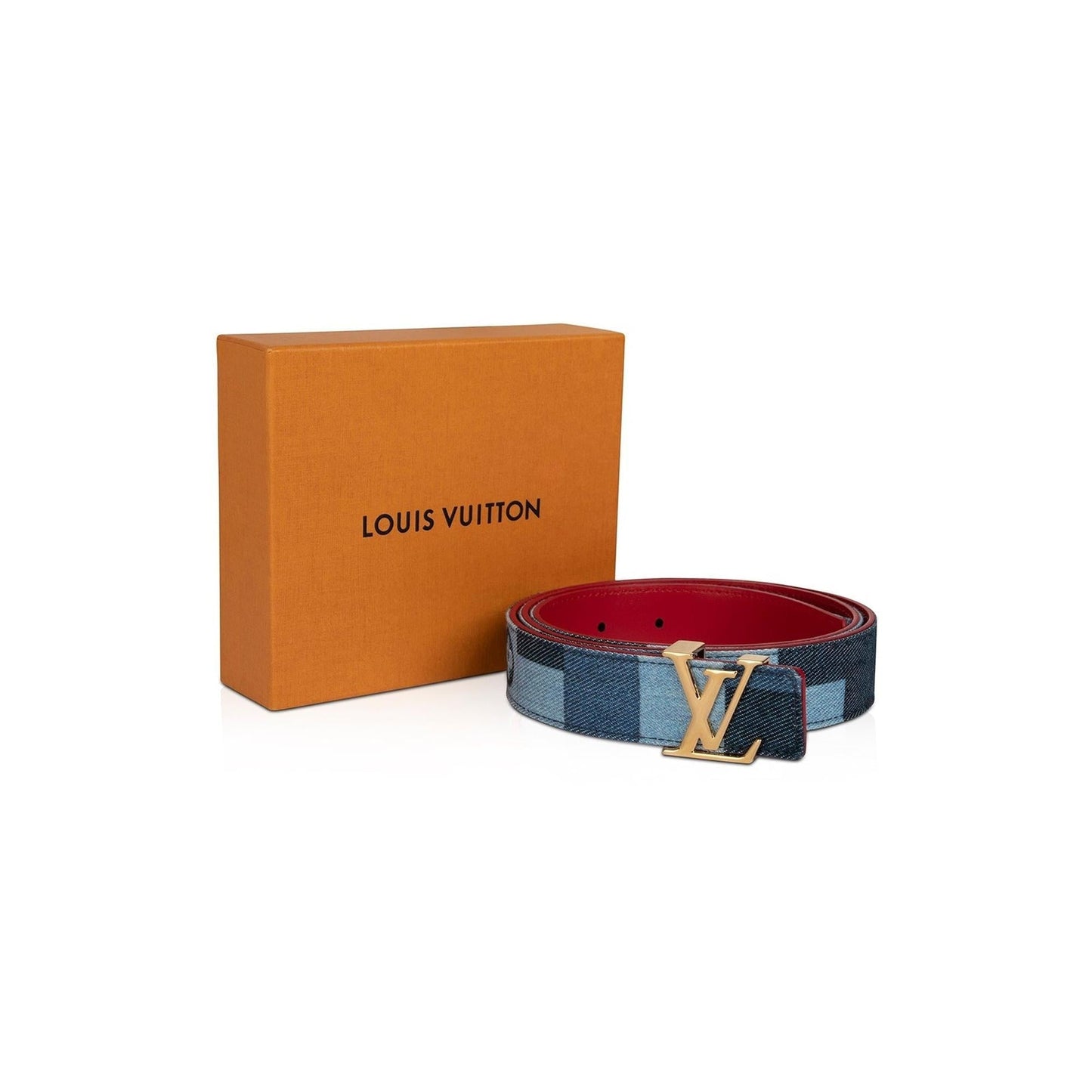 Louis Vuitton Denim Damier LV Initiales 30MM Reversible Belt
