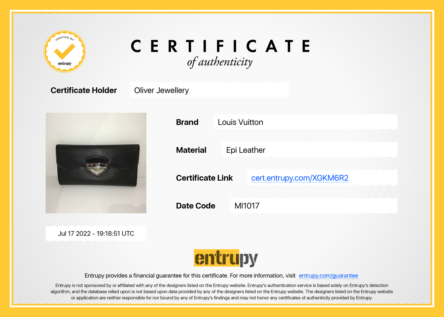 Louis Vuitton Epi Eugenie Wallet
