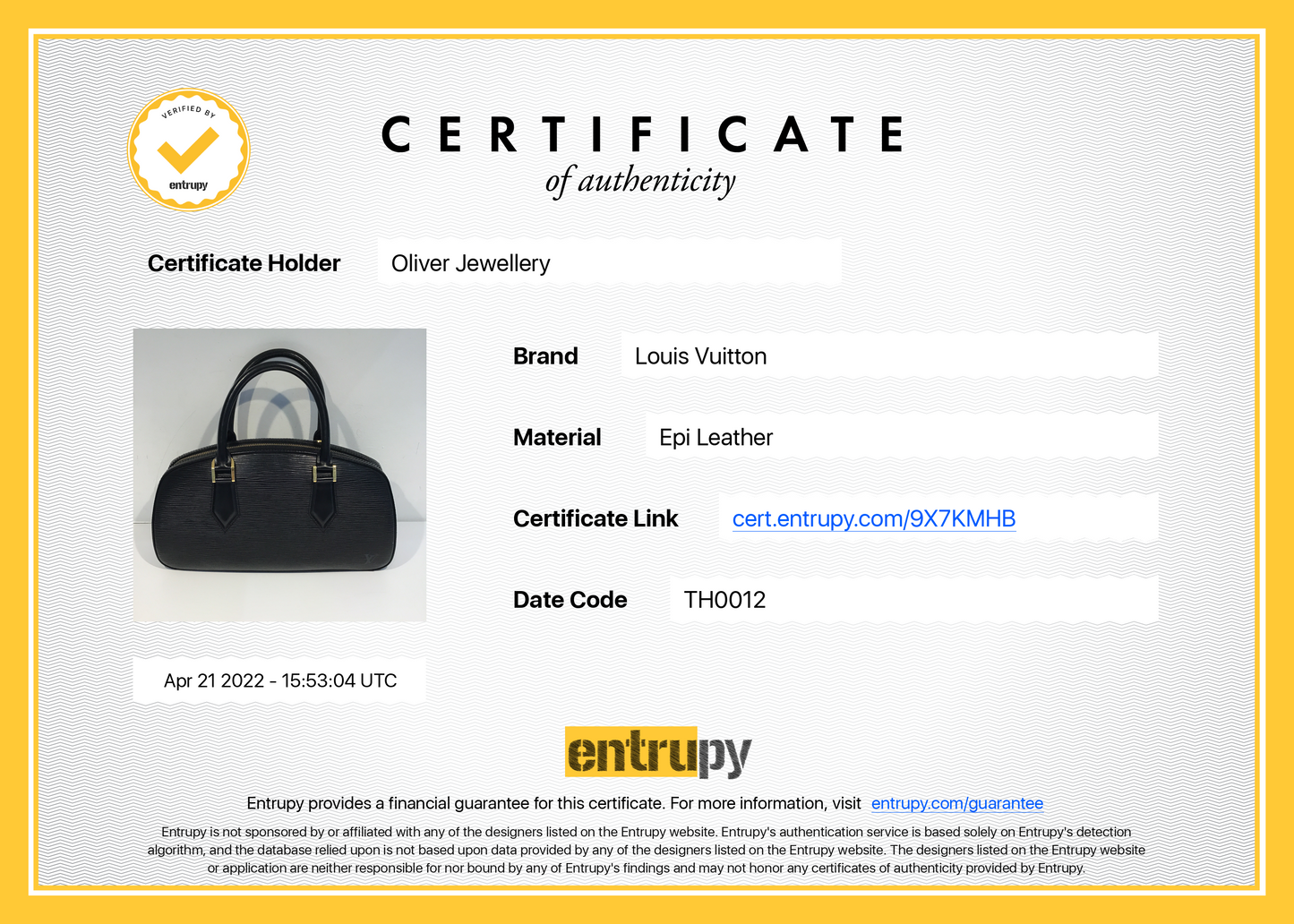 Louis Vuitton Epi Jasmin Bag