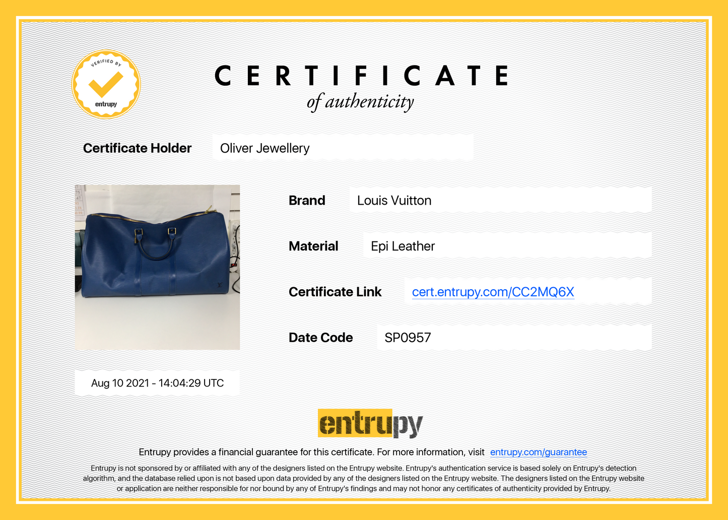 Louis Vuitton Epi Keepall 55