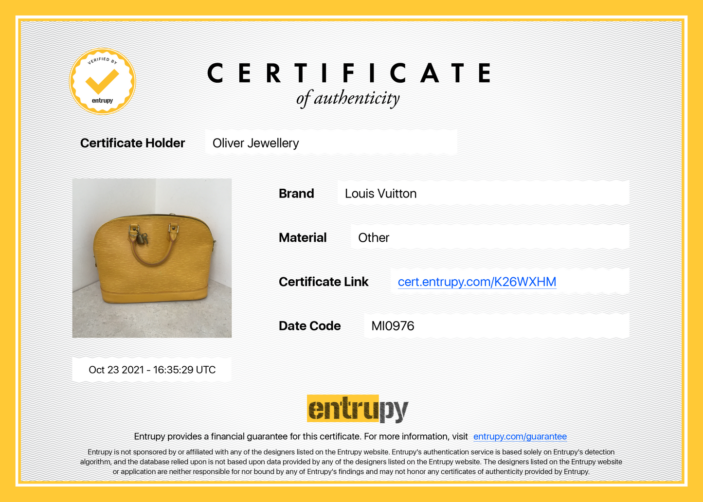 Louis Vuitton Epi Leather Alma PM