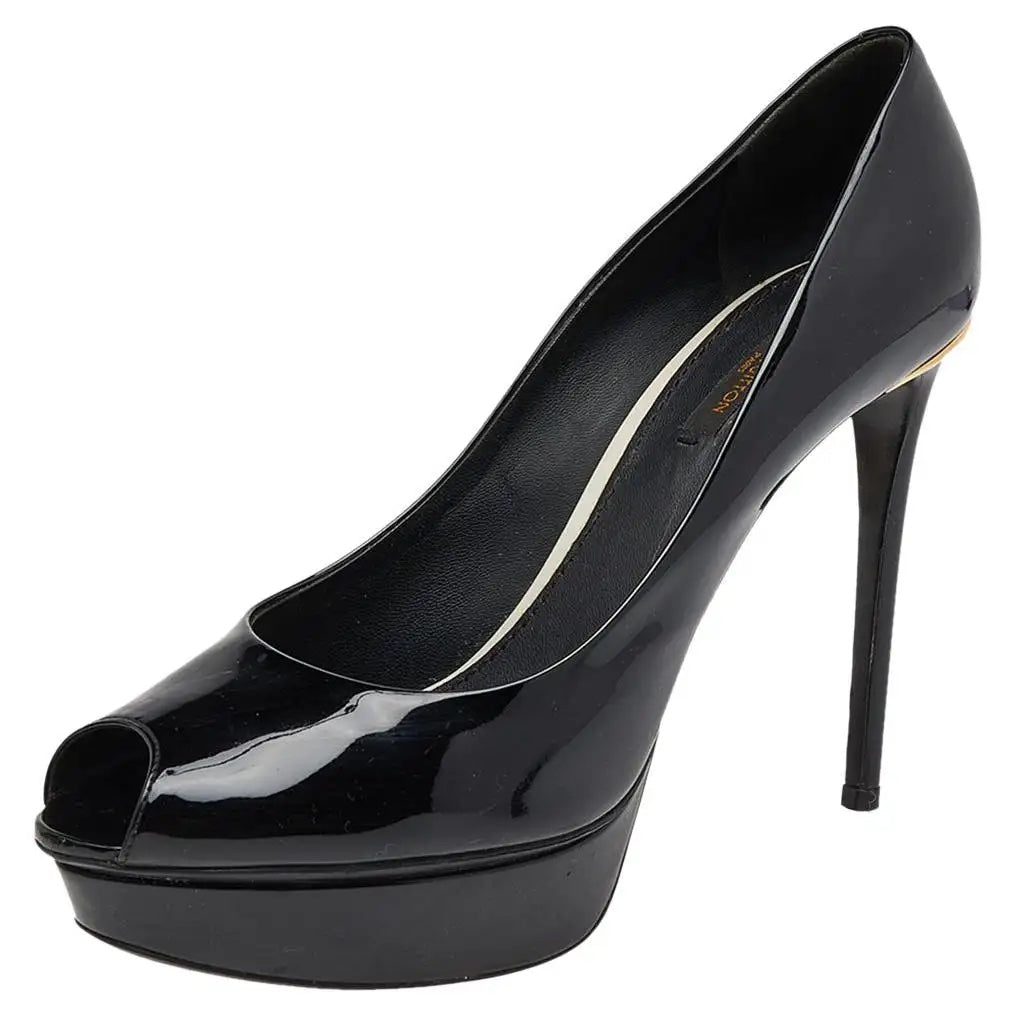 LOUIS VUITTON EYELINE PEEP TOE PLATFORM PUMPS