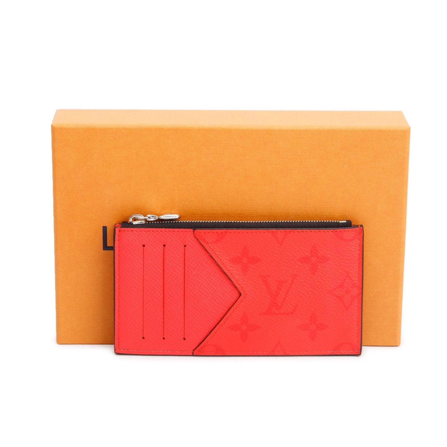 Louis Vuitton Fire Red Monogram & Taigarama Leather Coin Card Holder