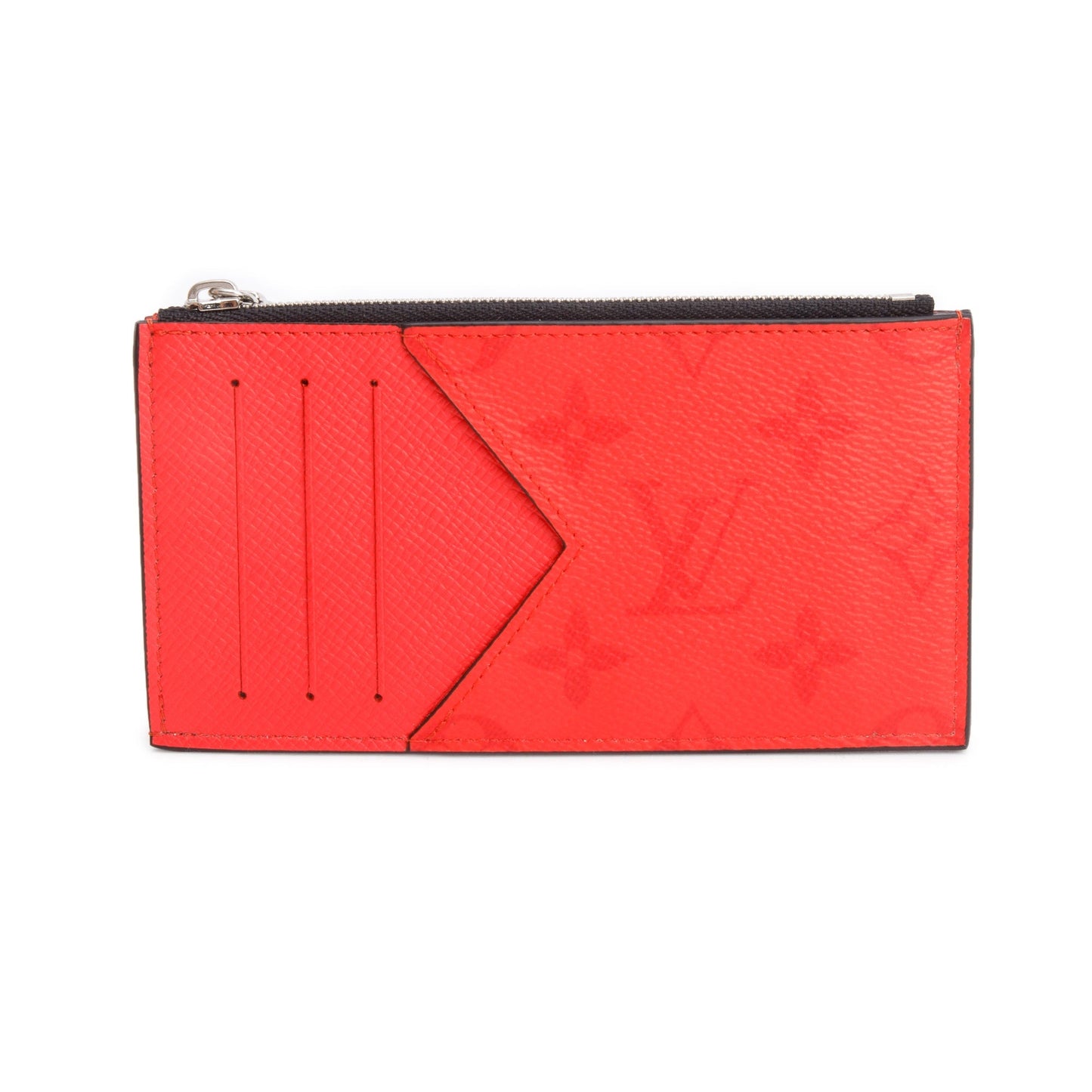 Louis Vuitton Fire Red Monogram & Taigarama Leather Coin Card Holder