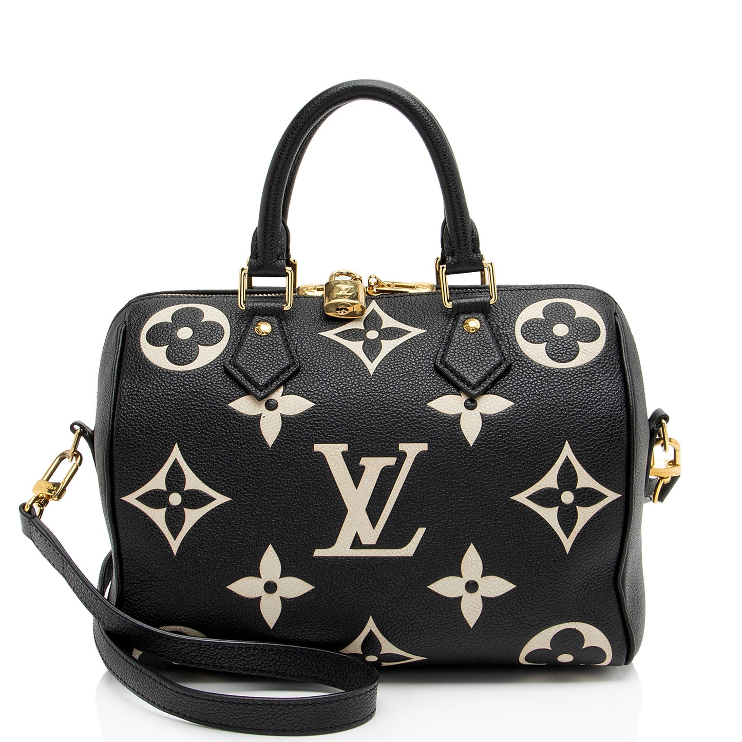 Louis Vuitton Giant Monogram Empreinte Bicolor Speedy Bandouliere 25 Satchel