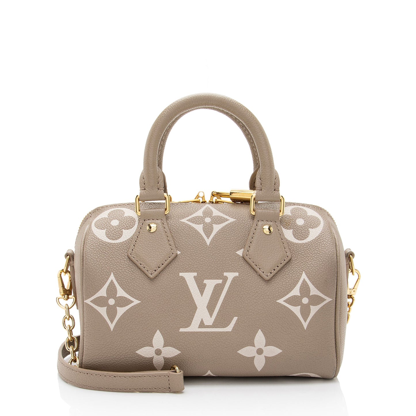 Louis Vuitton Giant Monogram Empreinte Bicolor Speedy Bandouliere 20 Satchel (SHF-oBDaSf)