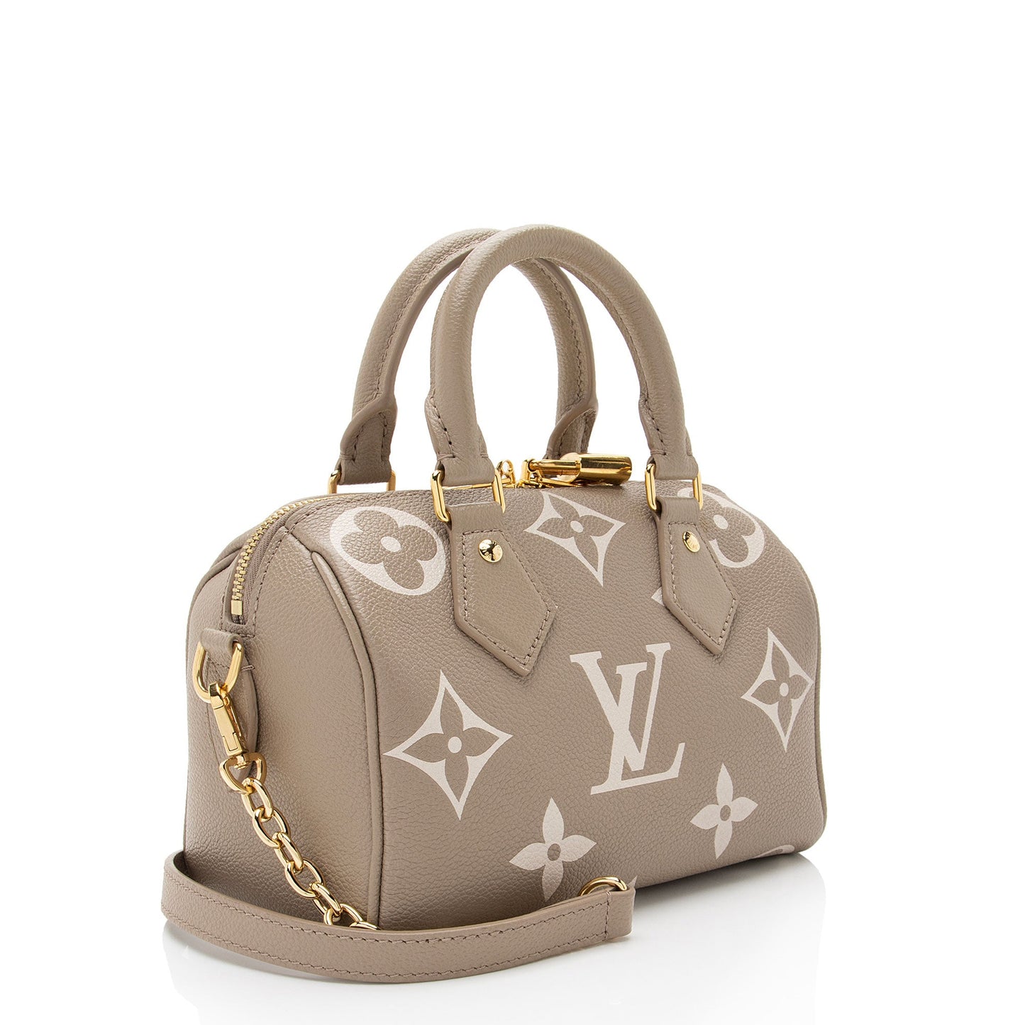 Louis Vuitton Giant Monogram Empreinte Bicolor Speedy Bandouliere 20 Satchel (SHF-oBDaSf)