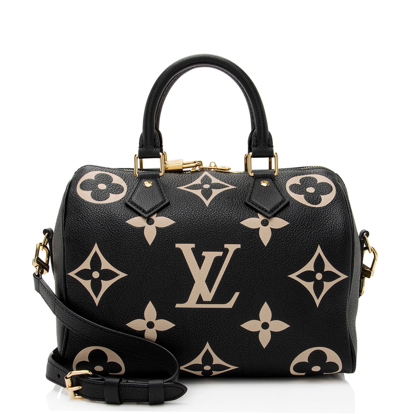 Louis Vuitton Giant Monogram Empreinte Speedy Bandouliere 25 Satchel (SHF-SoZeid)