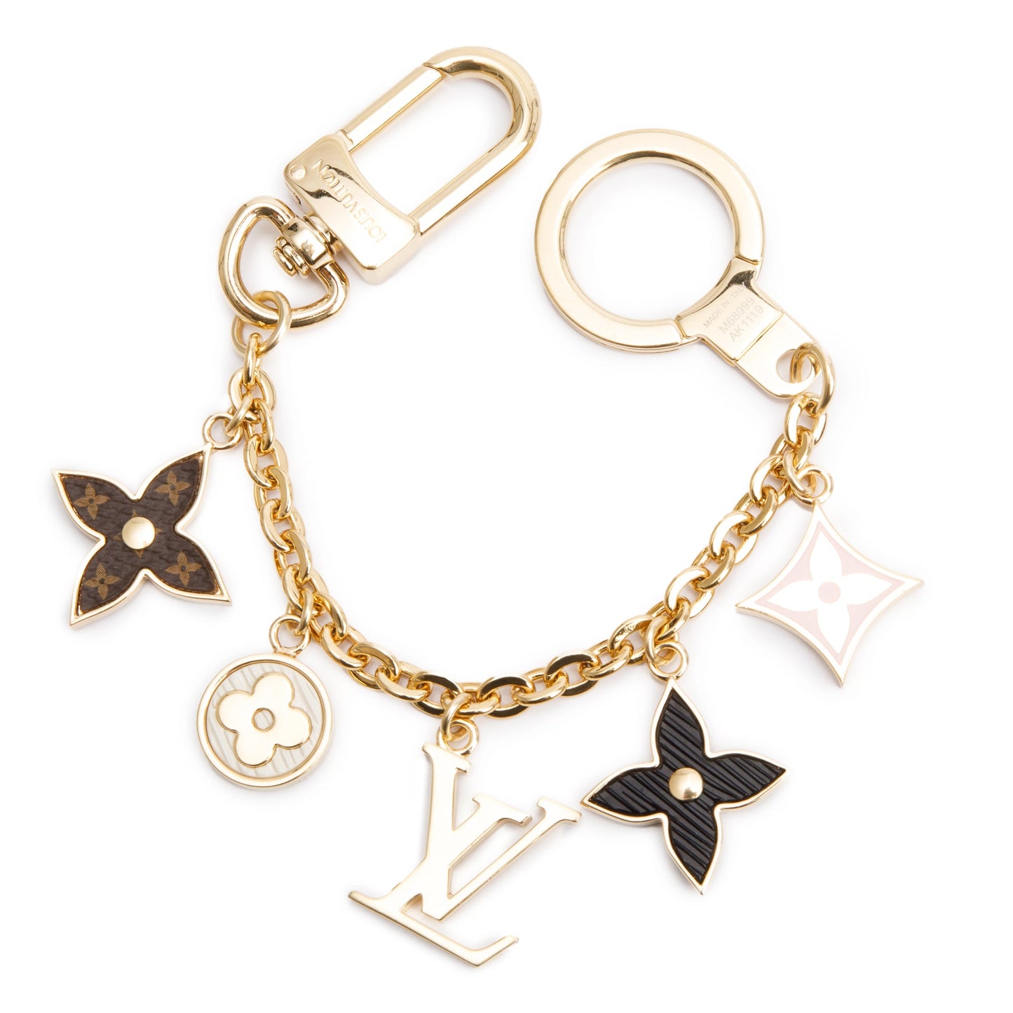 Louis Vuitton Gold-Tone Metal Fleur De Monogram Bag Charm
