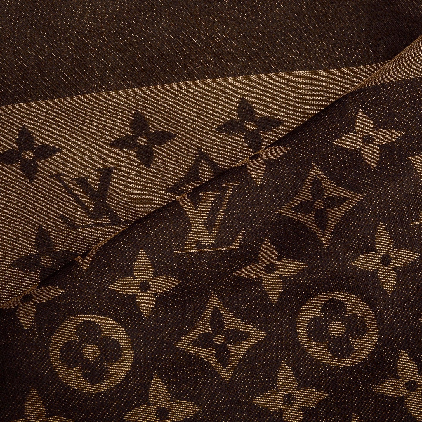 Louis Vuitton Gold/Brown Monogram Shine Shawl Scarf