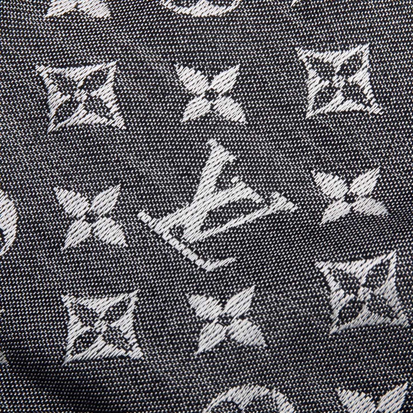 Louis Vuitton Grey/ Black Monogram Denim Shine Shawl Scarf