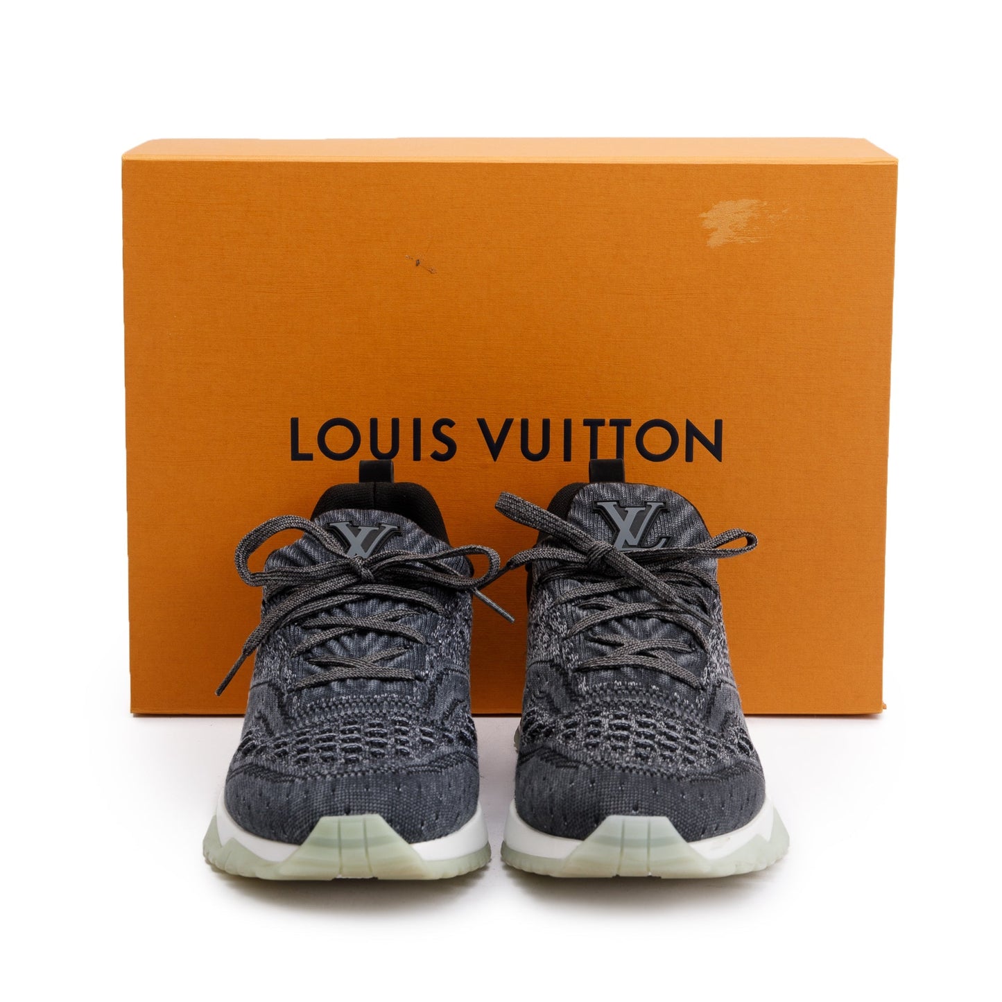 Louis Vuitton Grey Knit VNR Low Sneakers, Size 7