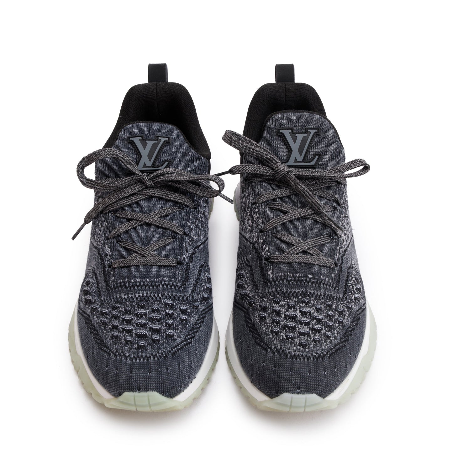 Louis Vuitton Grey Knit VNR Low Sneakers, Size 7