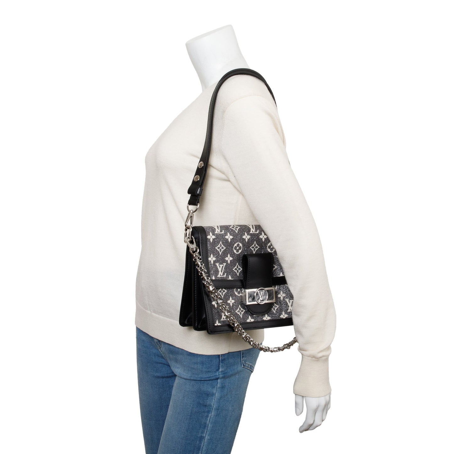 Louis Vuitton Grey Monogram Jacquard Denim Dauphine MM