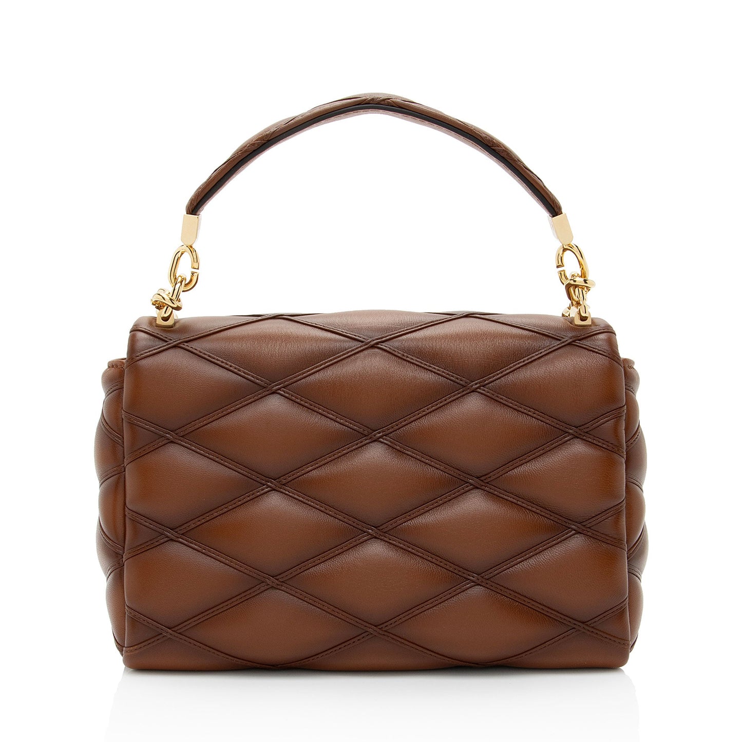 Louis Vuitton Lambskin Malletage GO-14 MM Top Handle (SHF-vVtcbn)