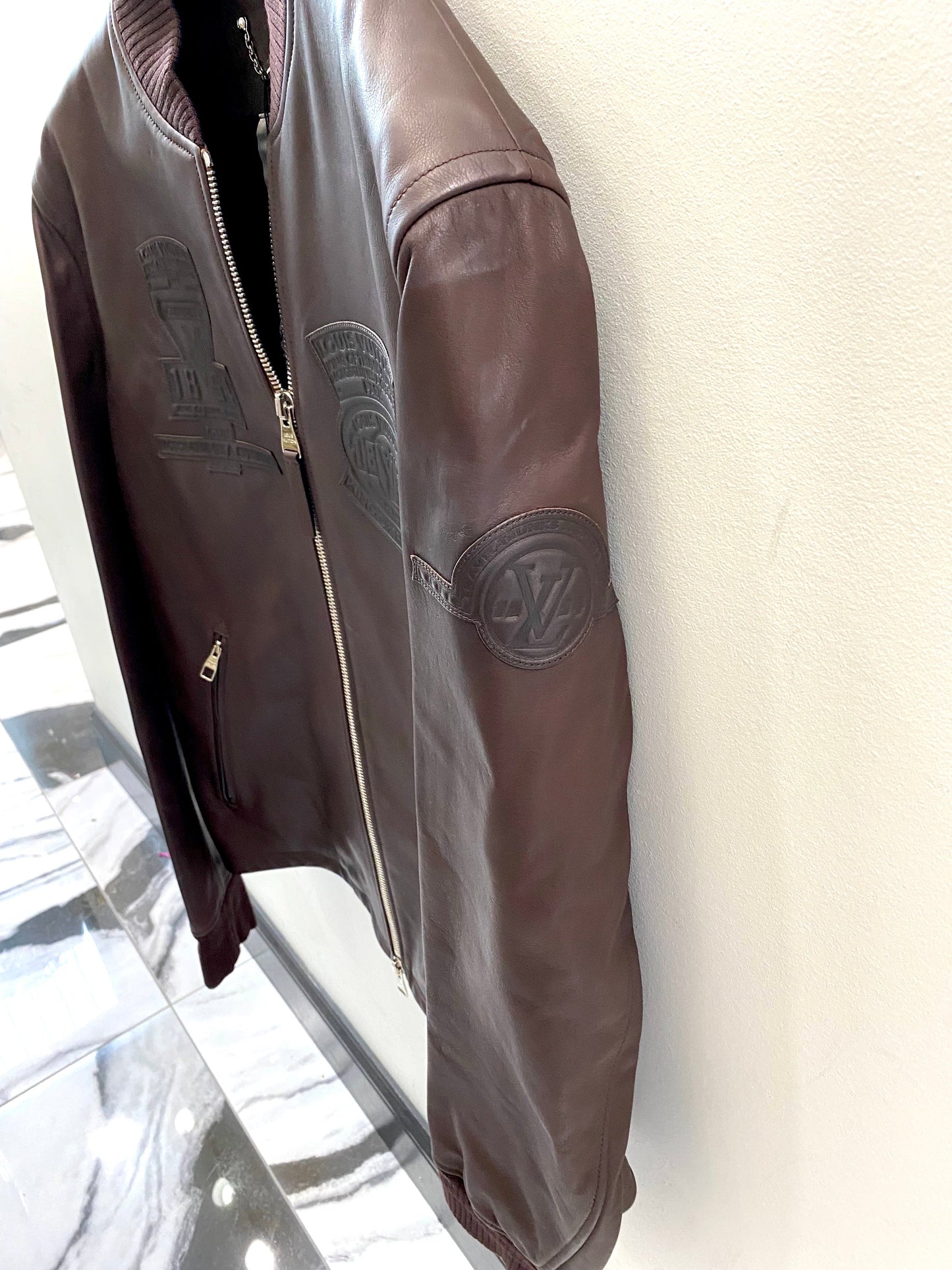 LOUIS VUITTON CALFSKIN KING OF TRUNK MAKERS PATCH BLOUSON JACKET