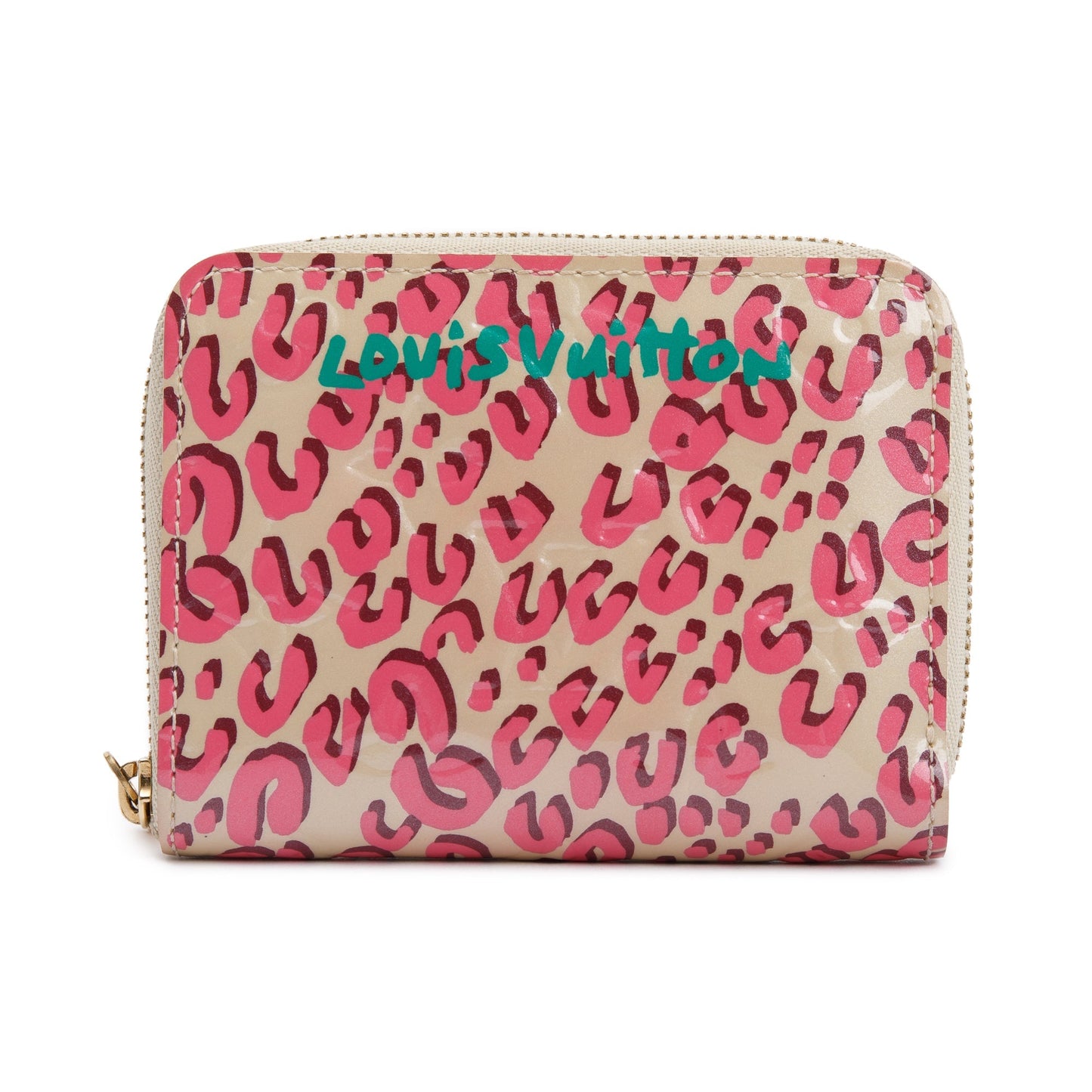 Louis Vuitton Limited Edition Blanc Corail Monogram Vernis Leopard Zippy Coin Purse
