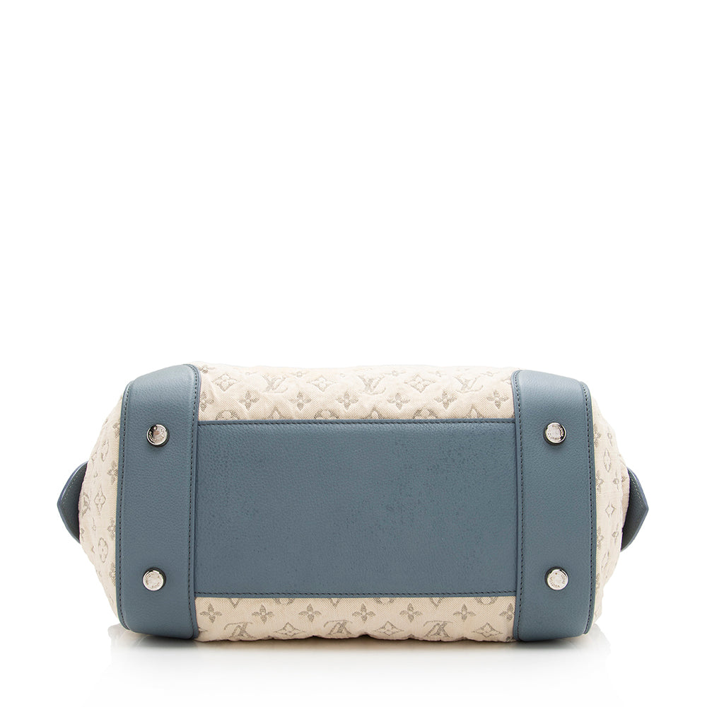 Louis Vuitton Limited Edition Blue Monogram Denim Speedy Round Bag - FINAL SALE (SHF-19800)