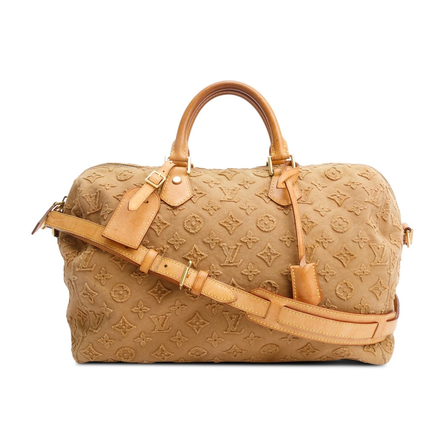 Louis Vuitton Limited Edition Brown Monogram Denim Stone Speedy Bandouliere 35