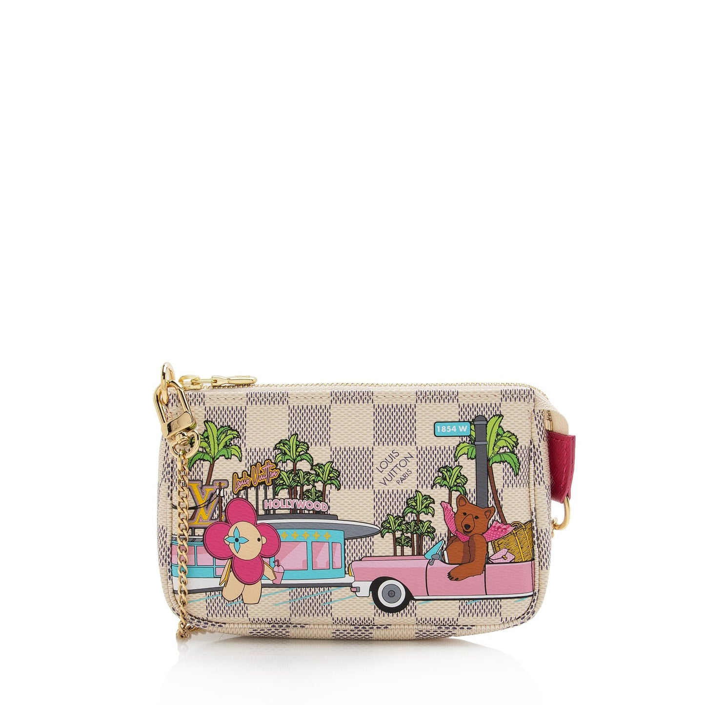 Louis Vuitton Limited Edition Damier Azur Animation Hollywood Mini Pochette Accessoires (SHF-22690)