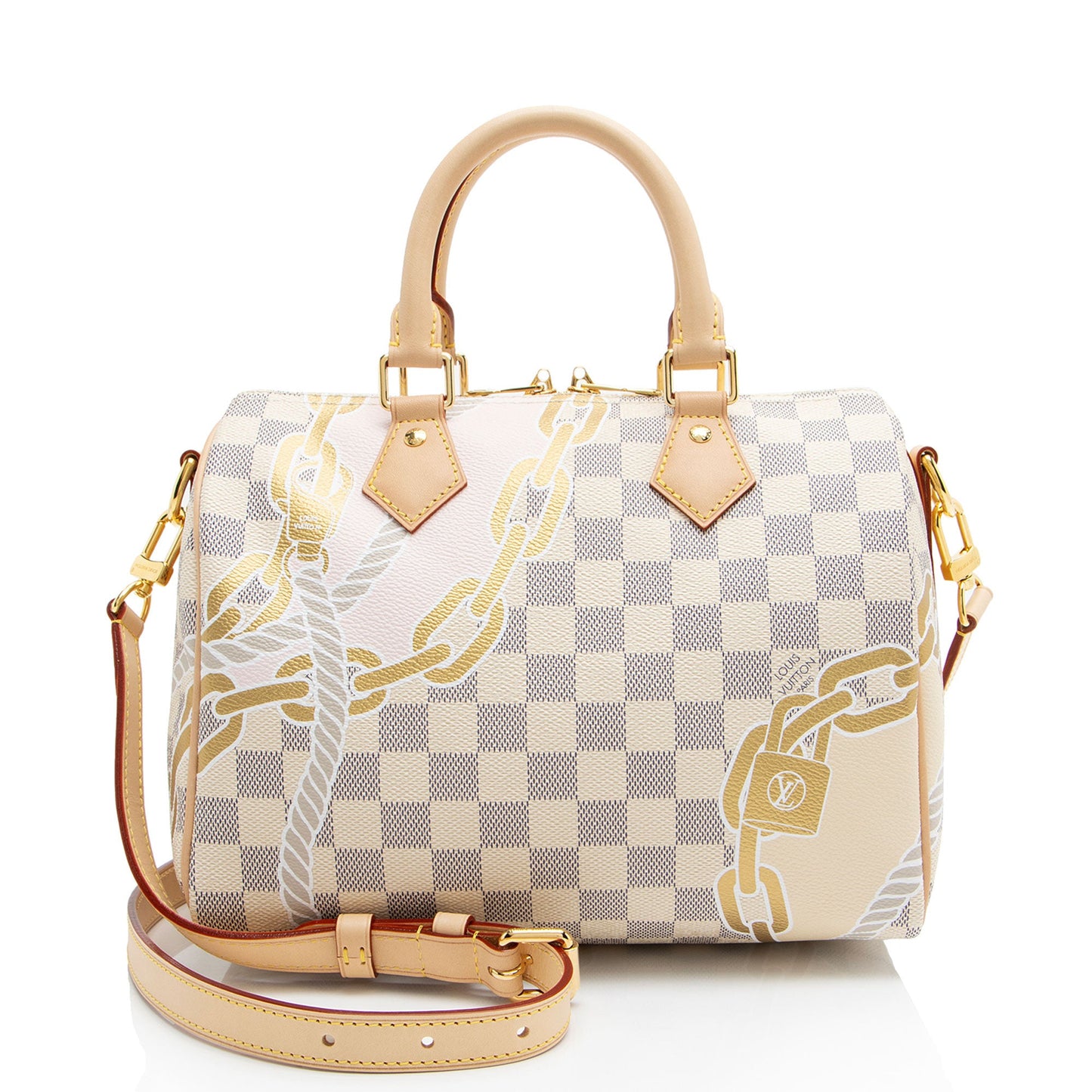 Louis Vuitton Limited Edition Damier Azur Nautical Speedy Bandouliere 25 Satchel