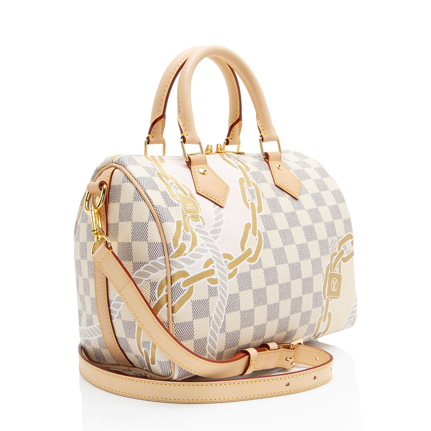 Louis Vuitton Limited Edition Damier Azur Nautical Speedy Bandouliere 25 Satchel