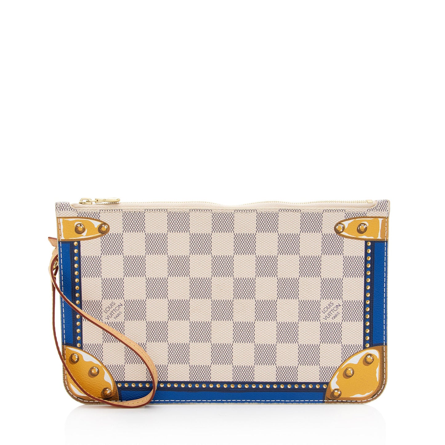 Louis Vuitton Limited Edition Damier Azur Summer Trunk Capri Neverfull MM Pochette (SHF-lY7JzC)
