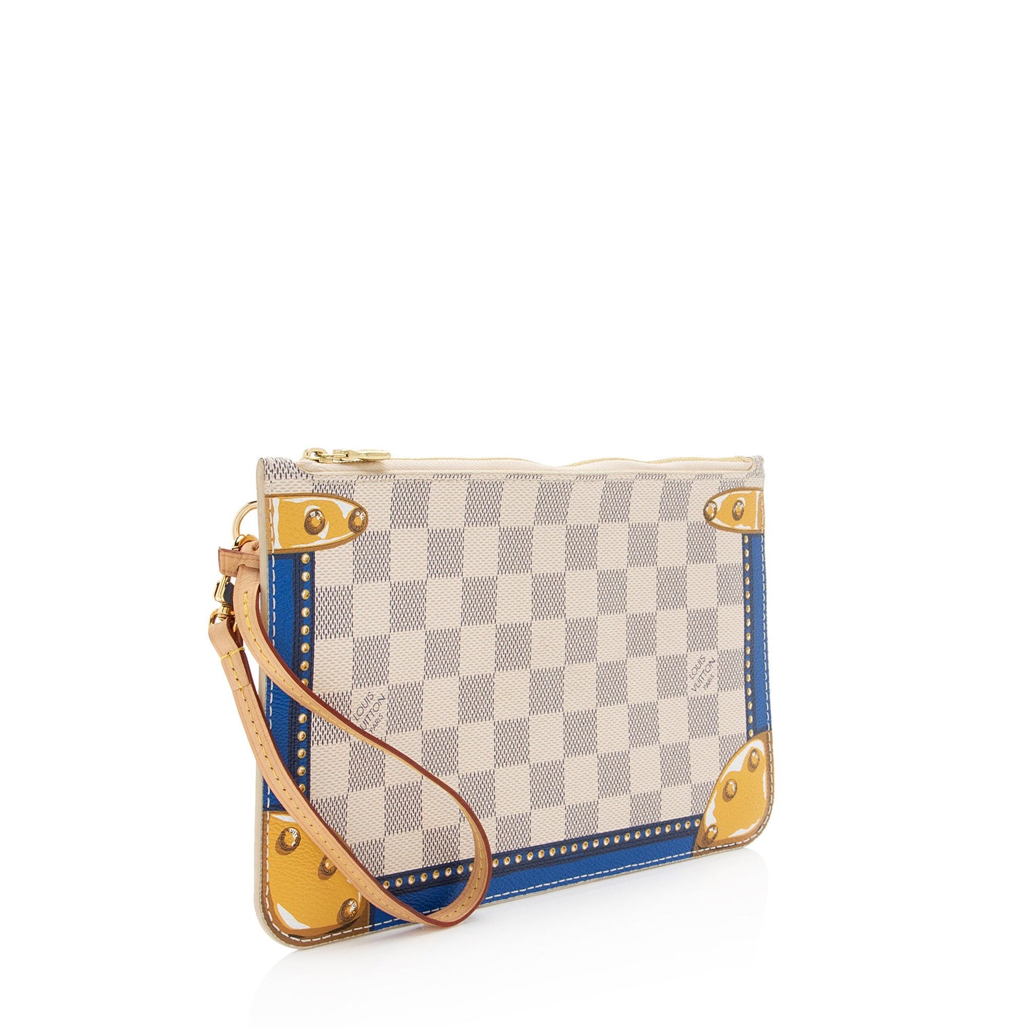 Louis Vuitton Limited Edition Damier Azur Summer Trunk Capri Neverfull MM Pochette (SHF-lY7JzC)