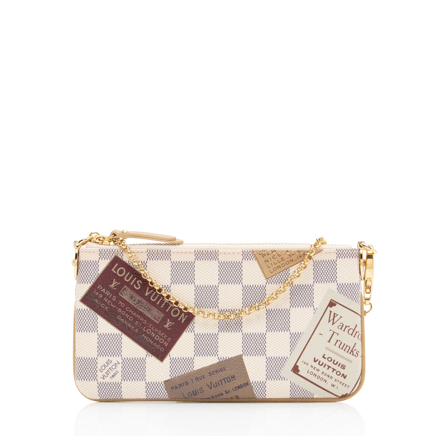 Louis Vuitton Limited Edition Damier Azur Trunks & Bags Milla MM Pochette Accessoires (SHF-WrXzxX)